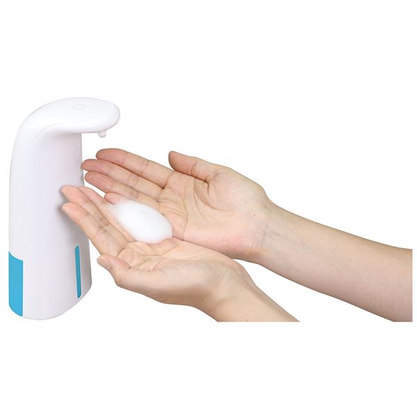 （まとめ） オートソープディスペンサー/衛生用品 泡タイプ 本体のみ 乾電池式 吐出量/約1.9ml 液体容量250ml 2セット