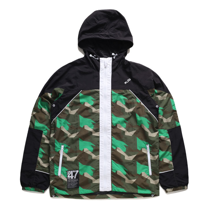 LRG アウター 長袖 マウンテンパーカー ブルゾン フーディ メンズ 緑 大きいサイズ エルアールジー アノラック ナイロン パーカー ナイロンジャケット マンパ