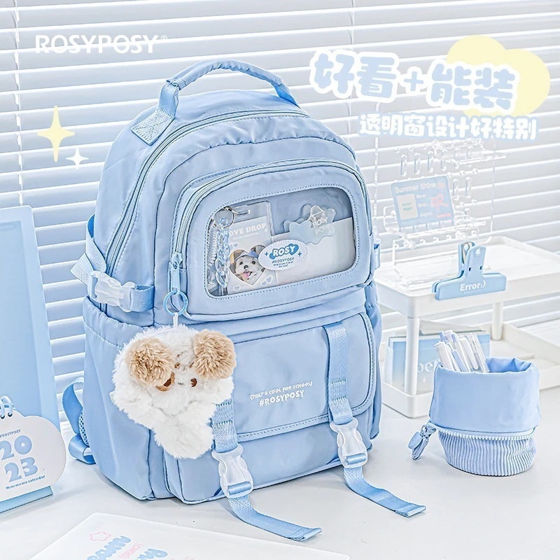 学用品きRosyposyソフトセットクリーム風ランドセル女子高顔面偏差値大容量リュックサックパソコンバッグ