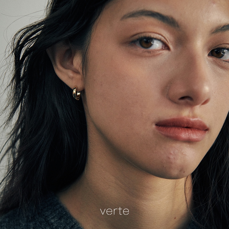 [925 silver] Deux.silver.209 / epais bun イヤリング (gold)