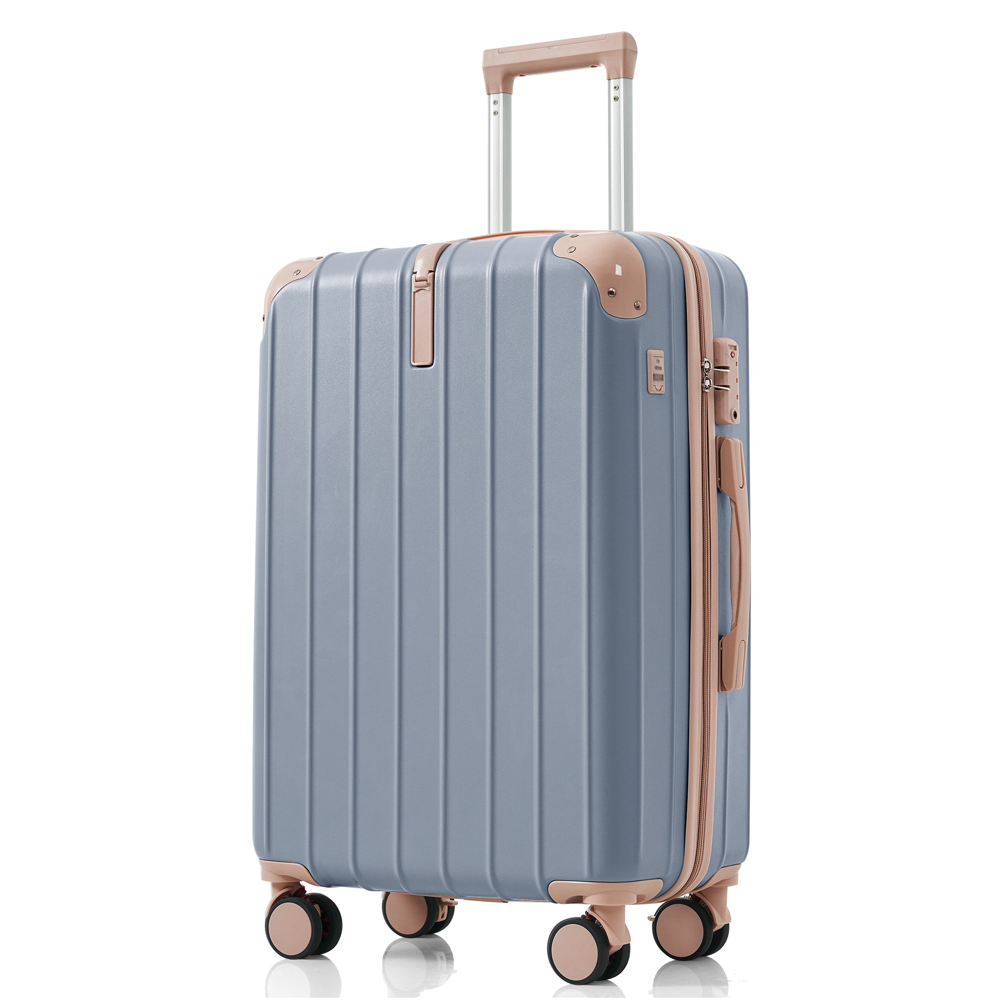 【国内発送 無-送料】696スーツケース Lサイズ ダブルキャスター ストッパー付き フック USBポートスマホスタンド ドリンクホルダー TSAロック 海外 修学旅行 合宿 ビジネス出張 女性 男性