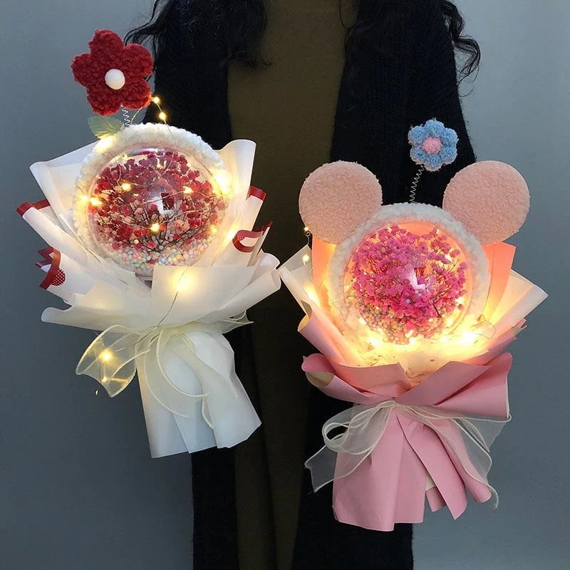 ワンピースドレスキャミワンピプレゼント花束 造花 キーホルダー 誕生日プレゼント 大人気 卒業式人形 母の日のプレゼント