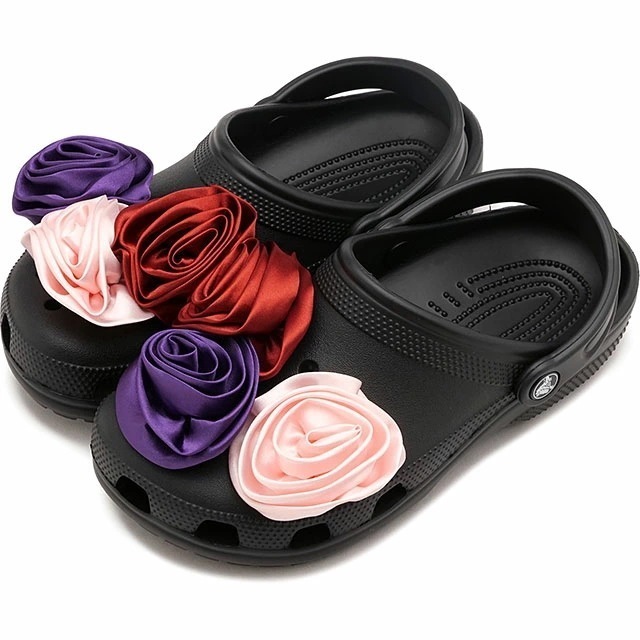 サンダル クラシック ロゼット クロッグ [210388-001] Classic Rosette Clog レディース 靴 軽量 オフィス履き 薔薇 Black