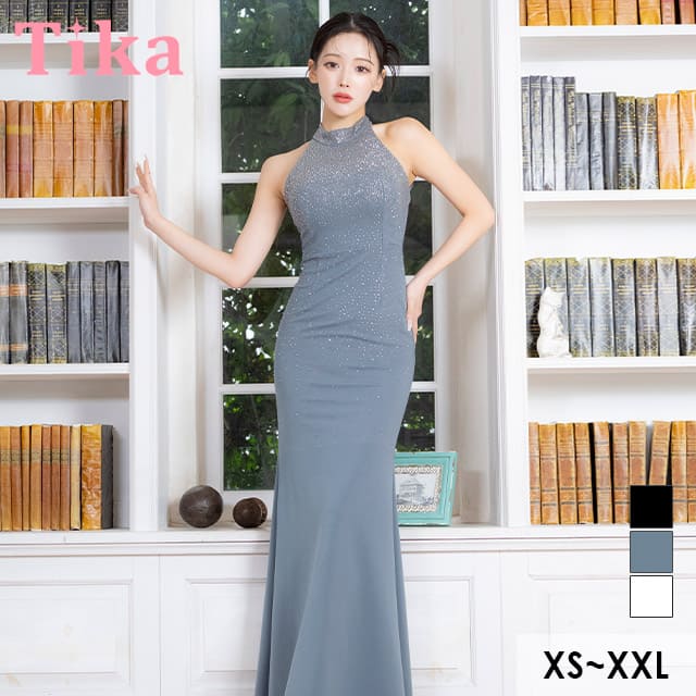 キャバ ドレス ラメ ロング アメリカンスリーブ スリット ワンピース XS～XXLサイズ キラキラ タイト 大きいサイズ セクシー キャバドレス キャバ嬢 キャバクラ ラウンジ レディース ホルター