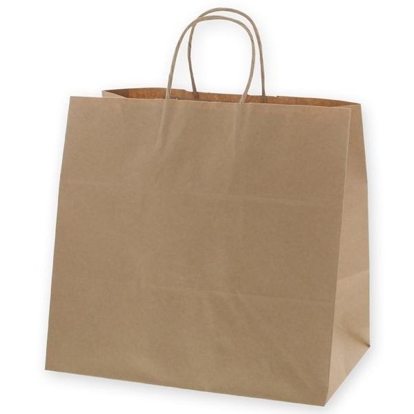 （まとめ買い）シモジマ HEIKO 手提げ紙袋 25チャームバッグ 25CB 34-1 未晒無地100g 50枚 幅340xマチ220x高320mm 003269101 [x3セット]