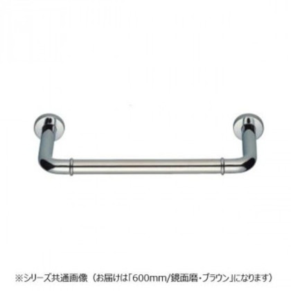 シロクマ 丸棒ニギリバー(60mm) 鏡面/ブラウン NO-700 （H60）600mm