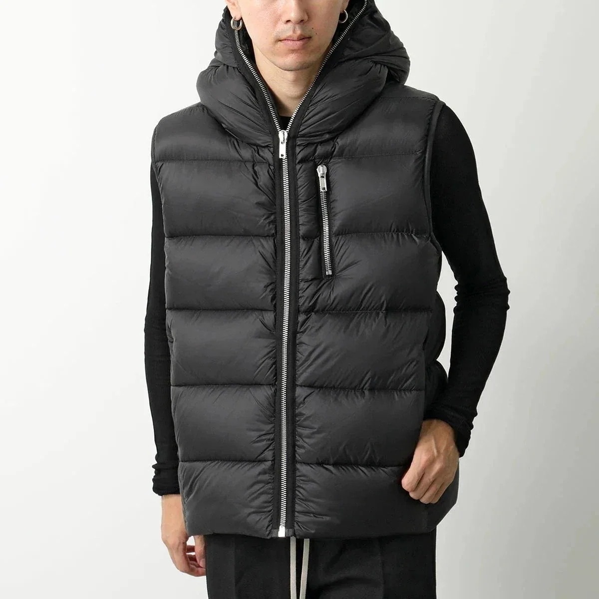 Rick Owens リックオウエンス ダウンベスト SEALED VEST RU02D6746 NPD4 メンズ フード付き ナイロン ジップアップ ジレ B
