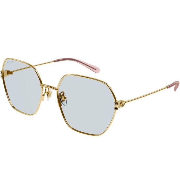 最新最全の サングラス GUCCIWomens Sunglasses Gold Metal Hexagon Frame Light Blue Lens GG1285SA 004 サングラス