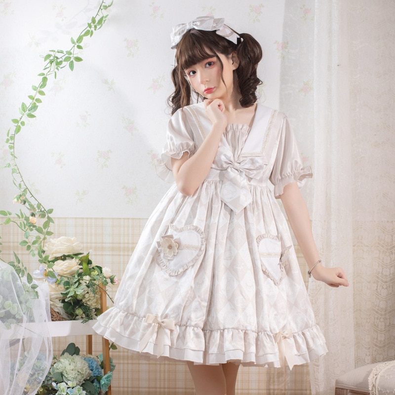 アリスバニー ロリータプリンセスドレス キュートキノコ半袖オプロリータドレス