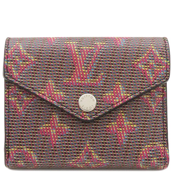 ルイヴィトン LOUIS VUITTON 三つ折り財布 ポルトフォイユ ゾエ モノグラム LVポップ ローズ シルバー金具 コンパクトウォレット M68673 TN2159 【箱】【中古】