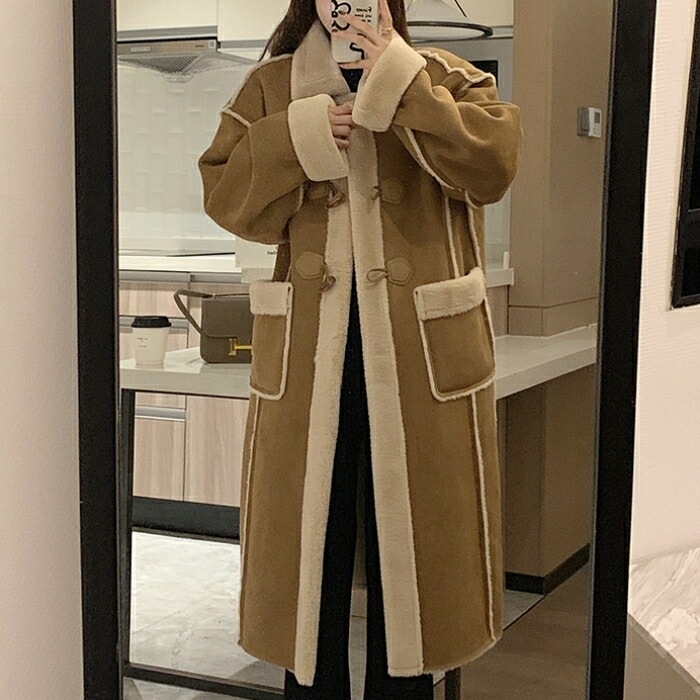 アウター ボア コート ジャケット ムートン ダッフルコート レディース 大人 可愛い きれいめ カジュアル 長袖 ゆったり ロングコート 体型カバー シンプル 暖かい ベージュ 白 春 秋