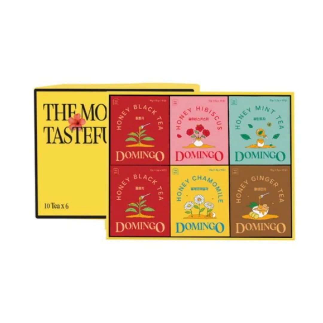 ドミンゴ 茶 ギフトセット ハニーブラック ハニーハイビスカス ハニーカモミール ハニーミント ハニージンジャー 蜂蜜使用 砂糖不使用 10ティーバッグ×6種類 韓国ティーセット