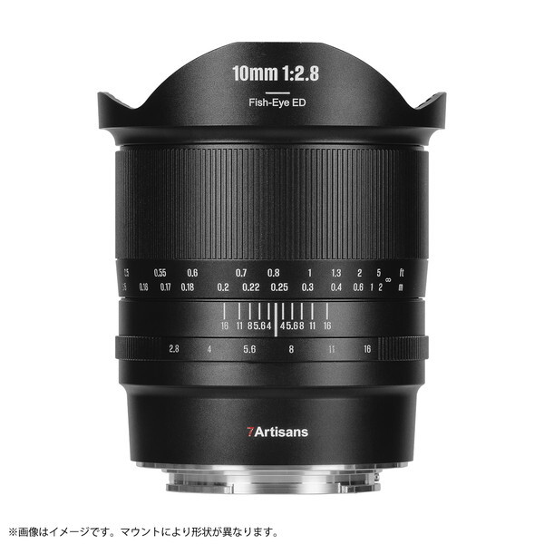 7A-10F28II-E-B ブラック 7Artisans 10mm F2.8 II Fish-eye ED 単焦点レンズ (ソニーEマウント)