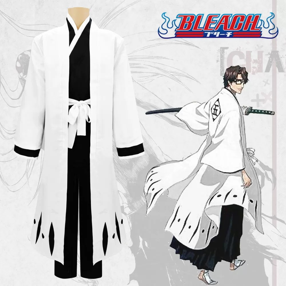BLEACH ブリーチ 藍染 惣右介 あいぜん そうすけ 4世代 伍番隊隊長 風　コスプレ衣装　コスチューム　服　 ハロウィン
