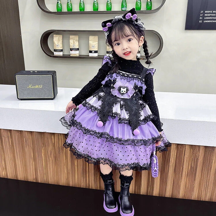 子供ドレス女の子春秋セーターサスペンダースカートロリータスーツおしゃれ着