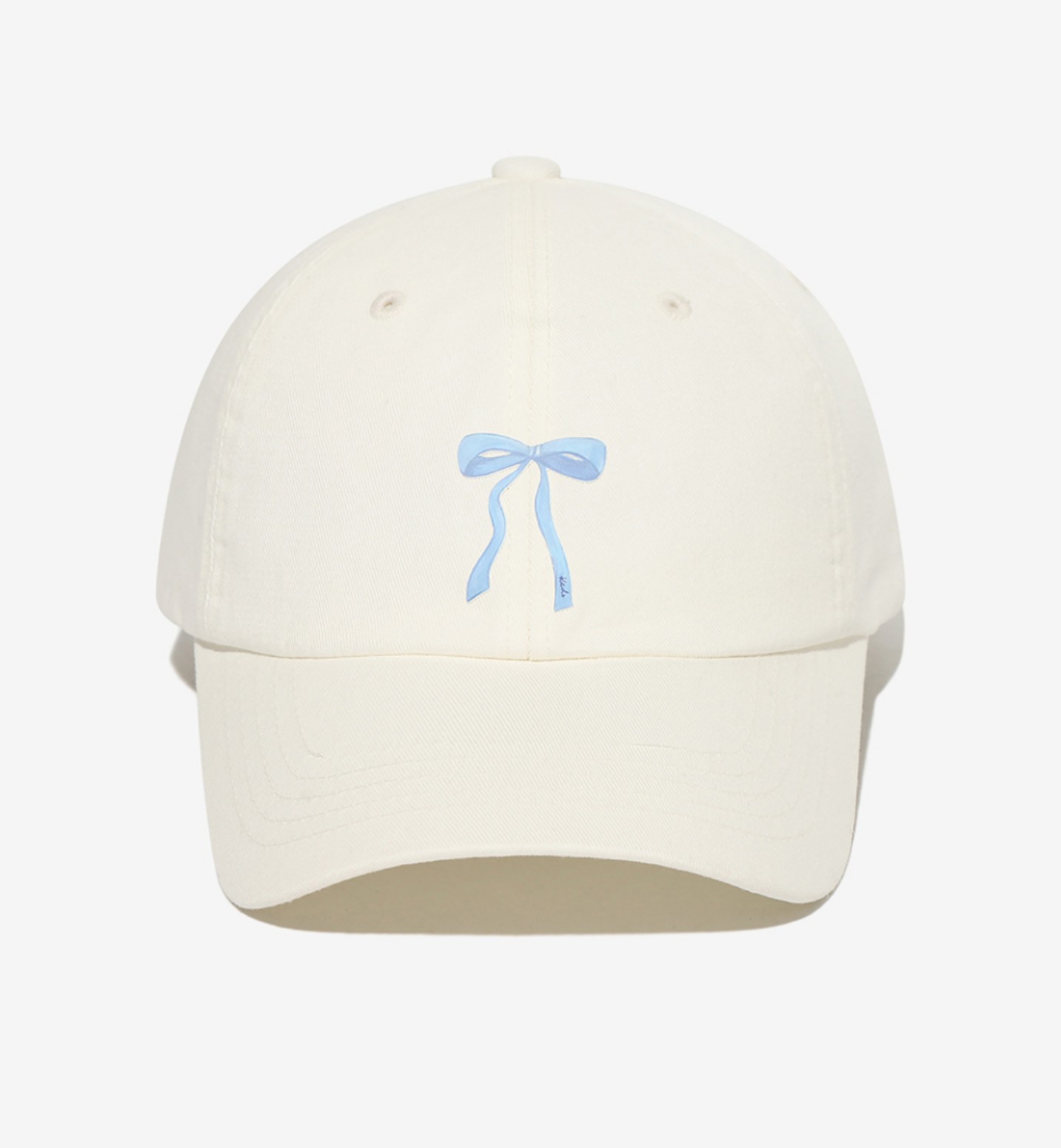 ホワイト キャップ 帽子/リボン ボールキャップ/綿100%/ベースボールキャップ/ ランニングキャップ/刺繍ロゴ キャップ