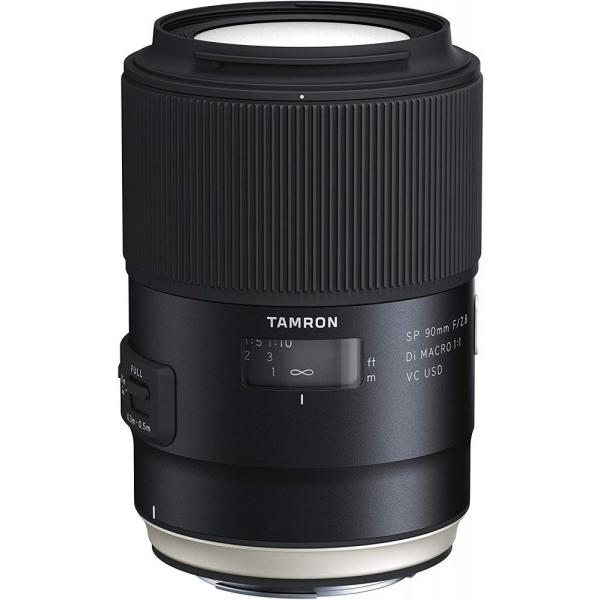 【中古】タムロン TAMRON 単焦点マクロレンズ SP90mm F2.8 Di MACRO 1:1 VC USD キヤノン用 フルサイズ対応 F017E【シフトブレ対応】
