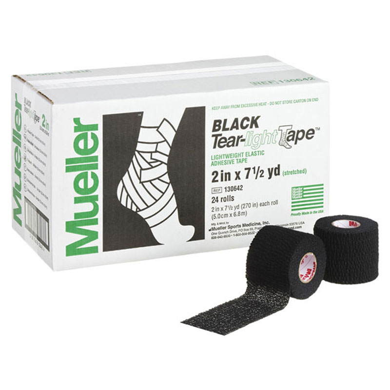 【ロット販売：入り数24】 MUELLER(ミューラー) ティアライトテープ ブラック 24ケ ボディーケア テーピング (130642)