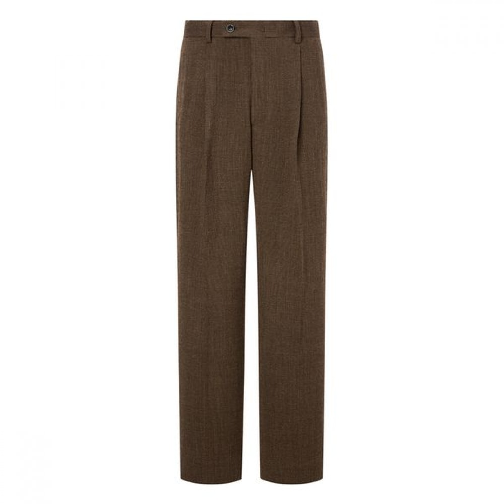 [ヘッジズ] 24FW ブラウンツイードセットアップパンツ HZPA4D701W2