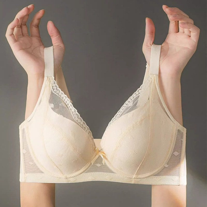 柔らかいワイヤー入りバストを持ち上げ寄せて脇の脂肪を減らすプラスサイズ超薄型の女性用ブラ 4,742円