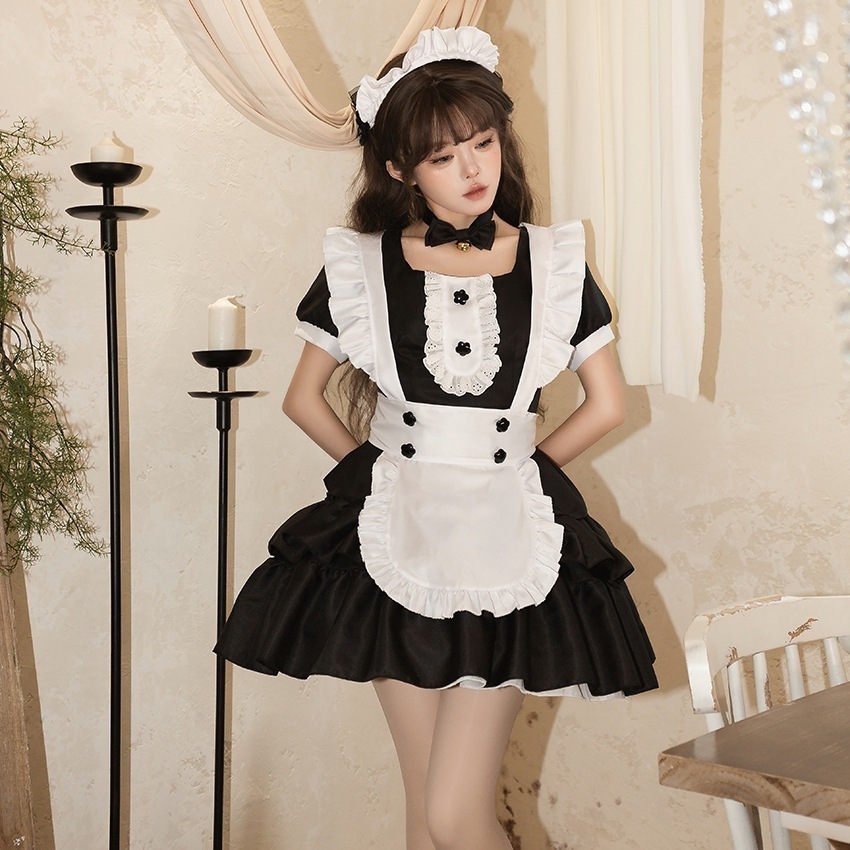 猫女性ケーキスカートメイド白黒メイド服日韓アニメコスプレロリメイド制服王女スカート