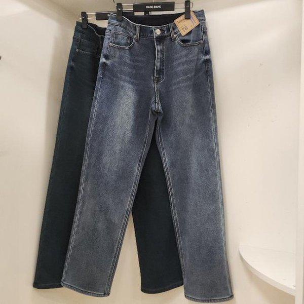 HC15 冬の共用ウエストインバンド ミンクボアボンディングルーズフィットジーンズ NQL882 (42327954)