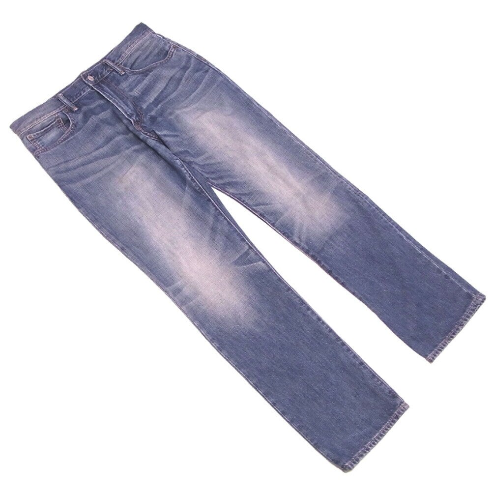 ジーンズ パンツ ボトムス ウォッシュデニム 84 81サイズ ストレート ブルー 中古