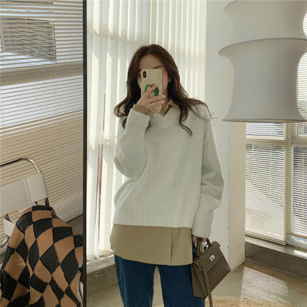 トップス デート カットソー ニットソー セーター 袖あり 長袖 Vネック かわいい 大人可愛い きれいめ シンプル カジュアル 大人 上品 おしゃれ お洒落 主役級 存在感 春 秋 冬 10代