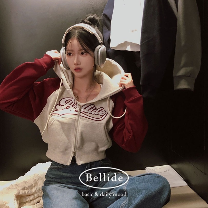 [MADE] ポストラグランクロップド裏起毛ジップアップパーカー jp1153