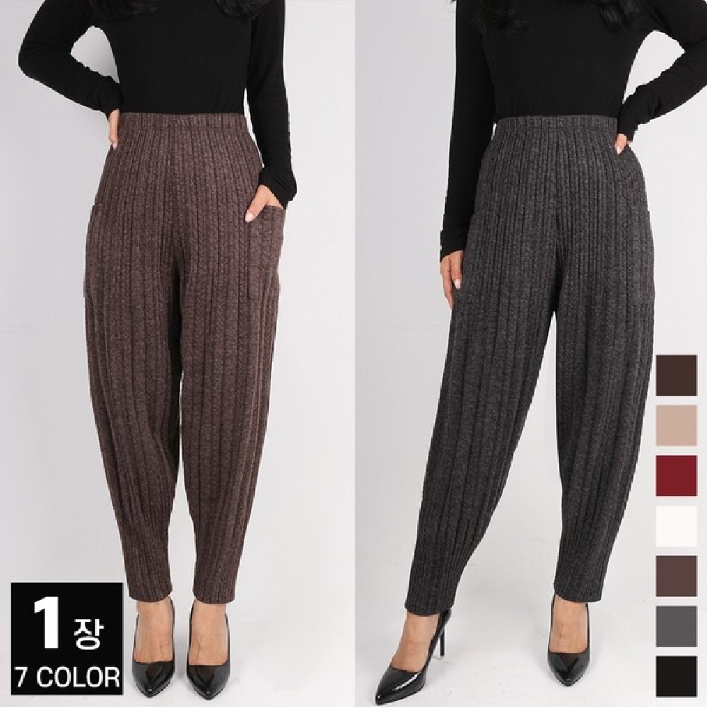 (Most Gentleman) D 女性用プレッツェルニットパンツバギー韓国製ニットウォームバンディングジョガーパンツビッグサイズ