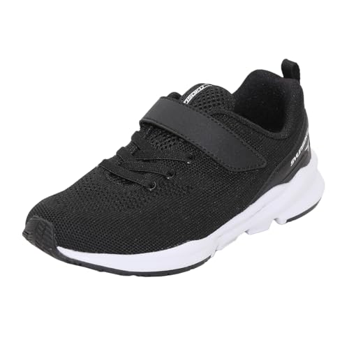 [シュンソク] スニーカー キッズ 男の子 女の子 子供靴 幅広 軽量 15~25cm 3E SJJ 1640 7850 ブラック 22.0 cm