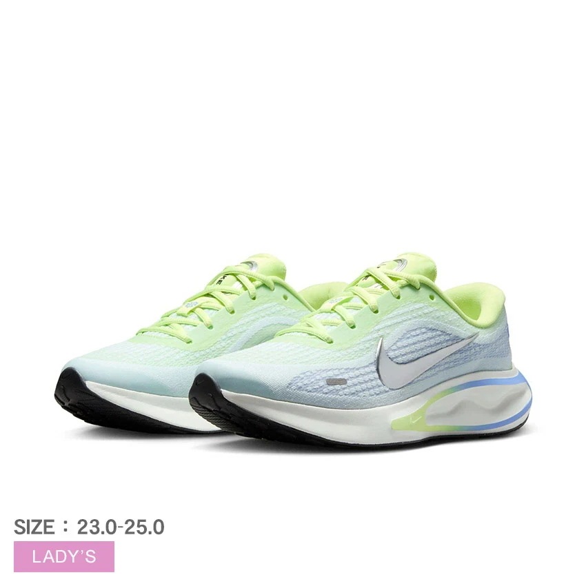 WSジャーニーラン FJ7765 レディース ランニングシューズ 厚底 クッション性 衝撃吸収 通気性 メッシュアッパー 軽量 グリップ力 耐摩耗 タウンユース スタイリッシュ ラウンドトゥ