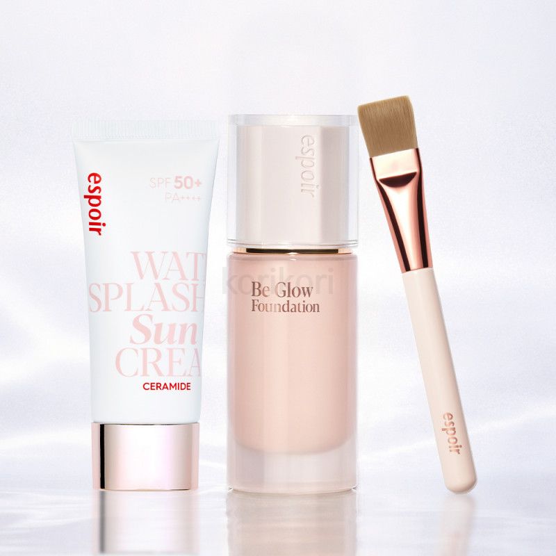 ビグロウ ファンデーション SPF27 PA++ 30g ＋ ウォータースプラッシュ セラミド サンクリーム SPF50+ PA++++ 2種セット（＋トゥルーグロウブラシ付き）＋ツヤ肌仕上げ・保湿・