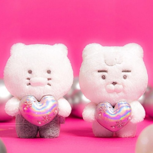 ホワイトシルバー 雪花ハート ぬいぐるみ_チュンシク ライアン