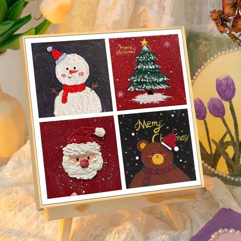 クリスマスギフトテクスチャ絵画クォーツサンドアクリルデジタル油絵diy手作り材料パッケージハイエンド装飾絵画