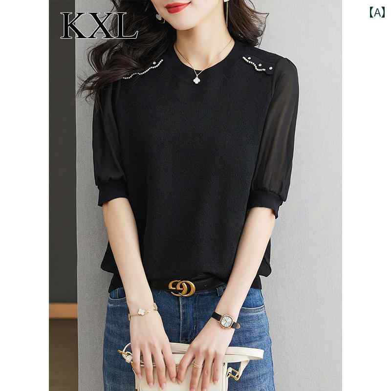 トップス レディース おしゃれ 上品 通勤 オフィス カジュアル 半袖 Tシャツ 夏 薄手 涼しい 涼しい ひんやり 快適 ニット スリーブ シック 美しい シャツ