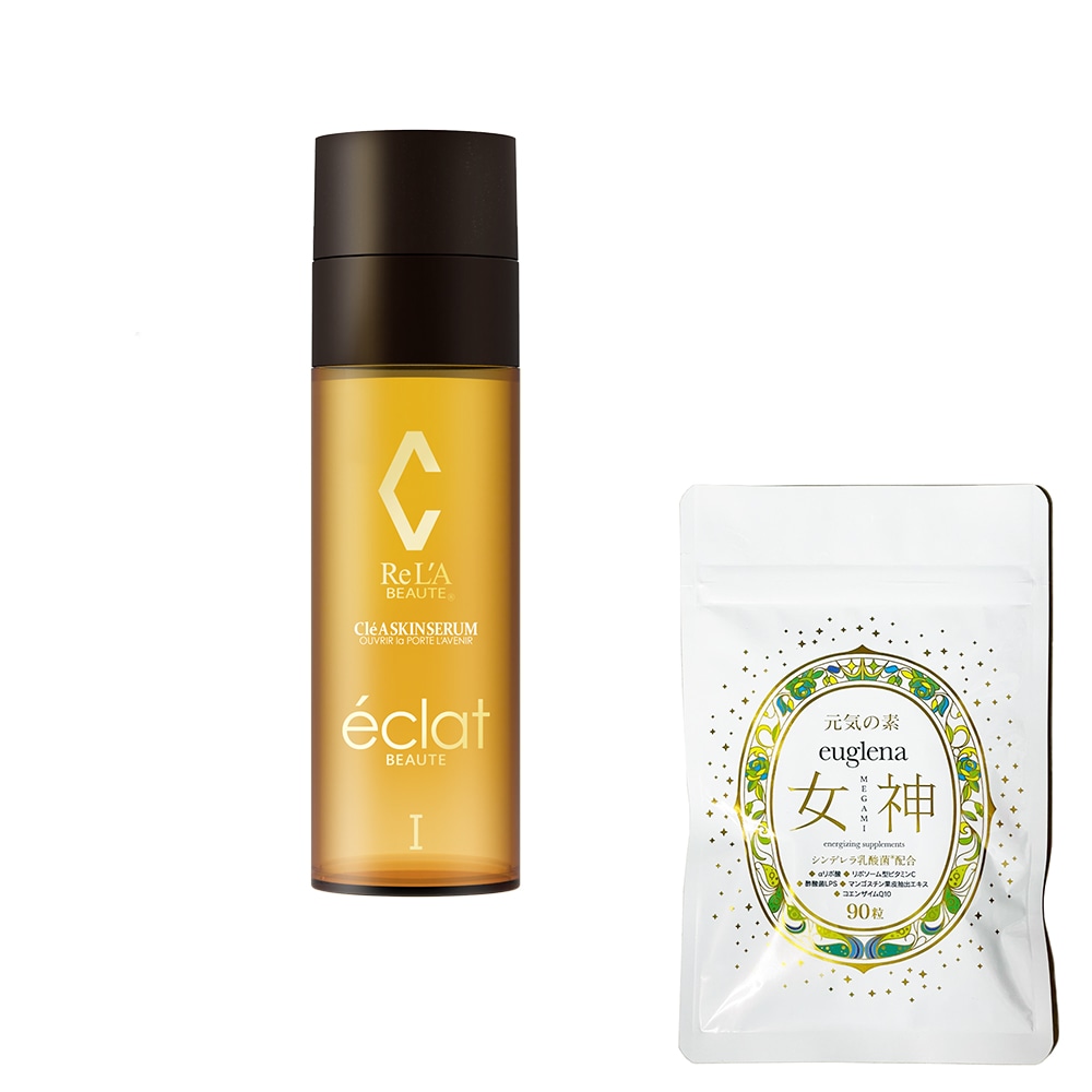 お得セットユーグレナ女神90粒＋クレアスキンセラムE　ハイパフォーマンスモデル　40ｍｌ　美容液　クレアスキン セラム エキスパート