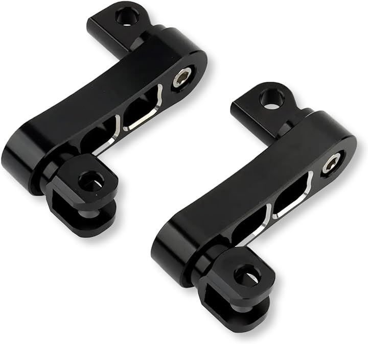 ハーレー ステップ エクステンション バイク パーツ アルミ 位置調整 CNC リア XL833 XL1200 スポーツスター ダイナ ソフテイル 汎用( 左右セット(ブラック))