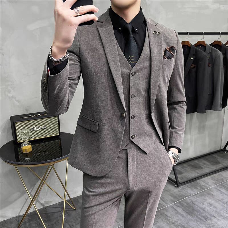 3ピーススーツ ビジネススーツ スーツ メンズ 1ボタン カジュアルスーツ ストライブ スーツセット 12,620円