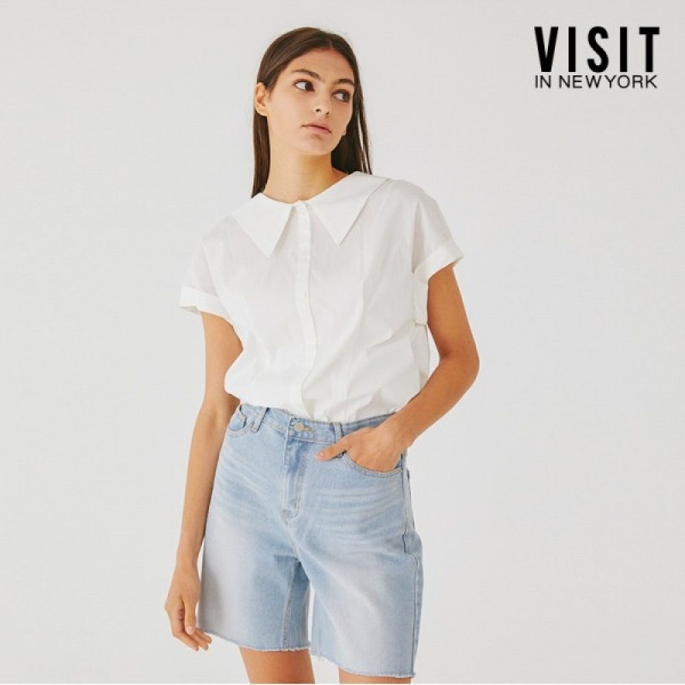 (ニューヨーク訪問) フレンチスリーブカラーブラウス (VY6SS42)