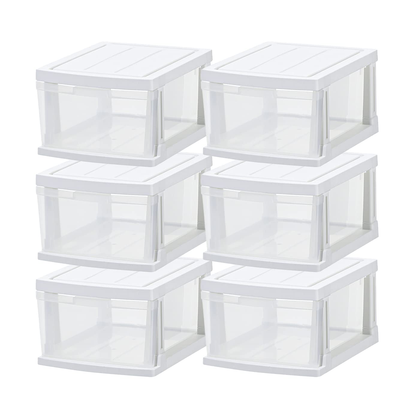 JEJアステージ(JEJ Astage) 収納ボックス 衣類収納 日本製 エミングストッカー 1段 ホワイト/クリア 幅34×奥行42×高さ23cm 6個セット 6,830円