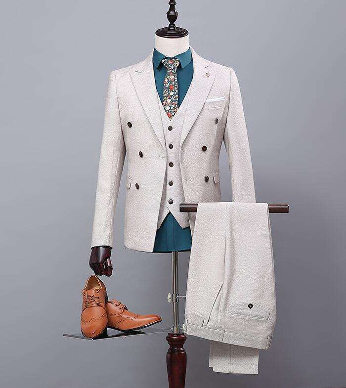 メンズスーツ スリーピース 高品質 タキシード ダブルブレスト 細身 礼服 紳士服 通勤 オフィス ビジネス セレモニースーツ フォーマル 長袖 カジュアル スーツ 結婚式 二次会 お呼ばれ パーティ