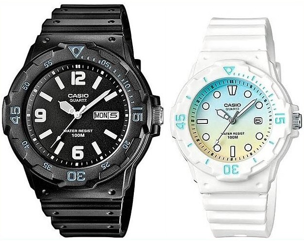 ペアウォッチ 腕時計 ラバーベルト 海外モデル MRW-200H-1B2/LRW-200H-2E2