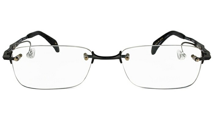 ネオジン NEOJIN nj2313s c.40 ブラック 鼻パッドなし メガネ サイドパッド ツーポイント リムレス 縁なし フチなし 眼鏡 めがね ノーズパッドなし メンズ