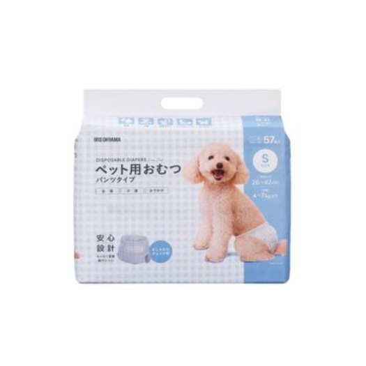 【倉庫直送】　アイリスオーヤマ ペット用おむつ Sサイズ 57枚入り 2個セット