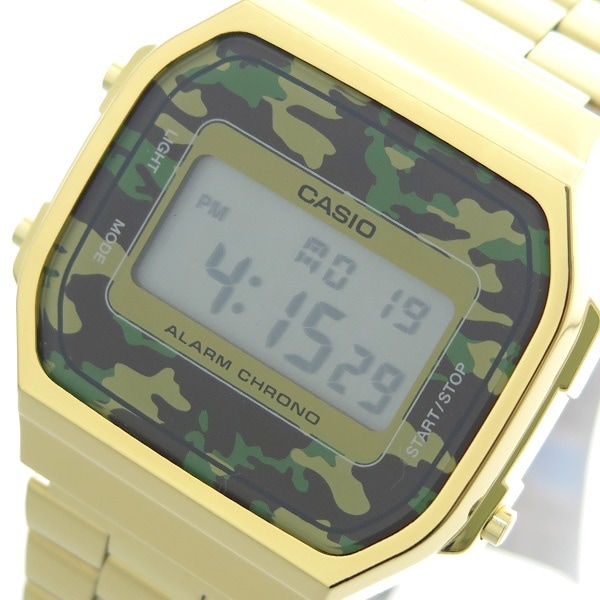 カシオ CASIO 腕時計 メンズ レディース A168WEGC-3 カモフラ ゴールド