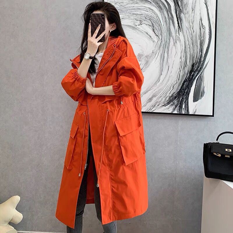 トレンチコート ジャケット セミロング コート フード付き コーデュロイ 秋新作 ゆったり 百掛け 高級感 快適 レディース 日韓 文芸風 レトロシンプル