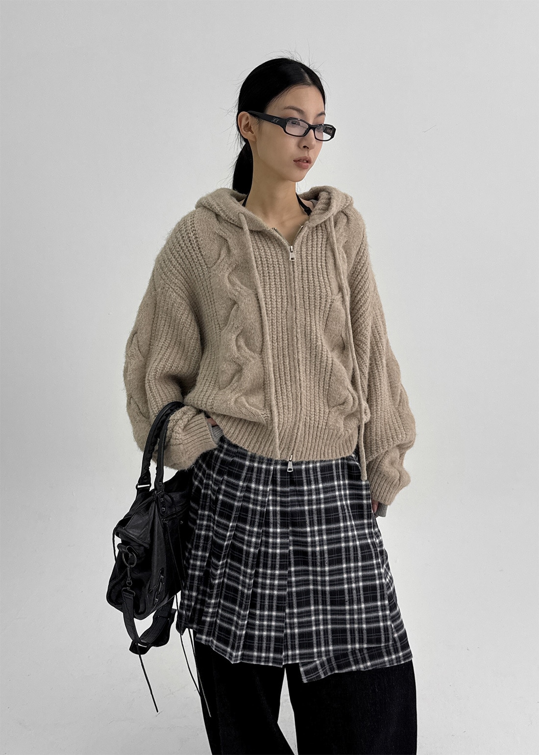 メイネットオーバーフィットプレッシャーウールニットフード