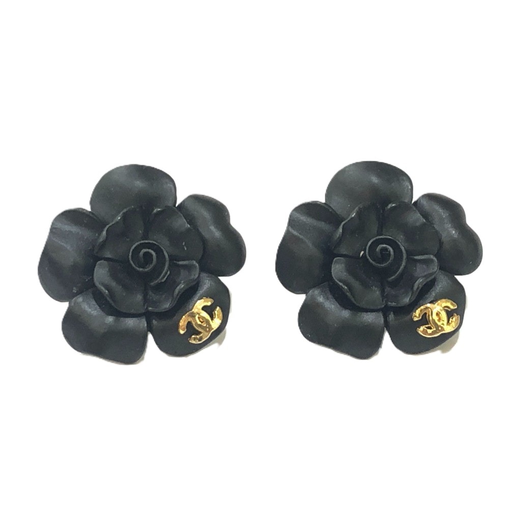 ピアス カメリア ココマーク ピアス アクセサリー 小物 金属 ブラック