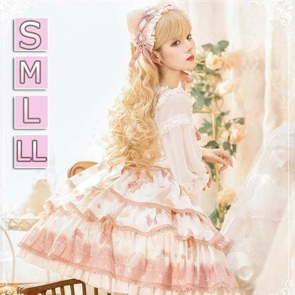 甘ロリ 姫ロリ ロリータ ワンピース レディース Aライン ロリータ ピンク リボン ゆめかわいい メイド ワンピース コスプレ パーティードレス コスチューム 衣装 髪飾り 上着 パニエ追加可 ハロ